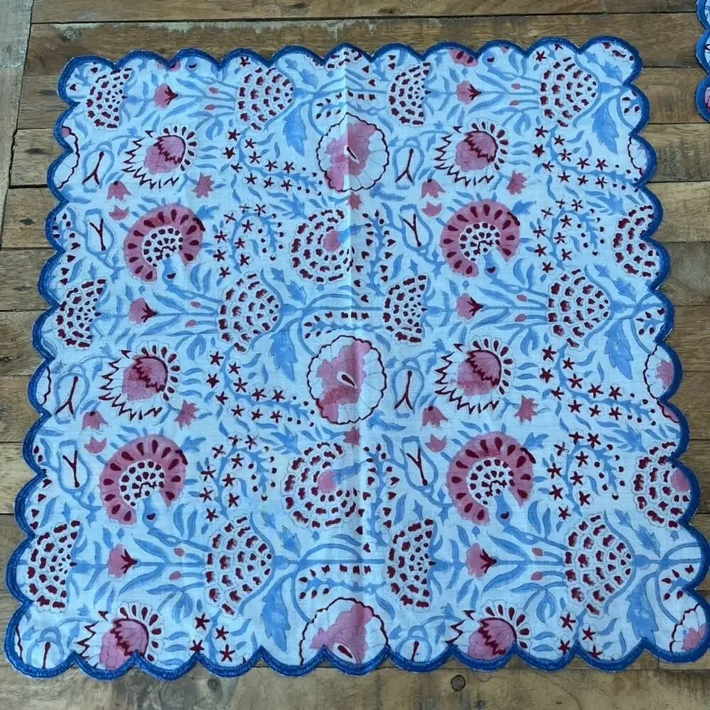 Hydrangea Print Cotton Napkins Set of 4 17